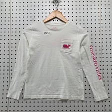 Vineyard Vines T Shirt Youth Girls Medium 10/12 White Pink Whale Graphic
