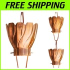 Customizable 8.5ft Copper Rain Chain with 14 Scalloped Cups for Funnel Rainwater