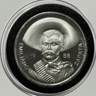 1988 Emiliano Zapata Salazar Mexico Rare Coin 1 Troy Oz .999 Fine Silver Round