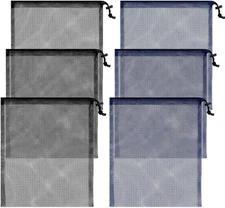 6 Pcs Mesh Drawstring Bag 13 X 15.5 Inch Nylon Net for Swimming Sports