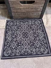 ISAIA 100 cotton pocket square - soft black / white aquaspider paisley - 16"