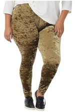 LOGO Layers by Lori Goldstein Stretch Panne Velvet Leggings Dk Olive