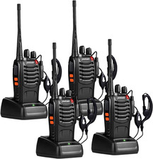 Long Range Walkie Talkies for Adults with Earpieces - 4 Pack Rechargeable Radios