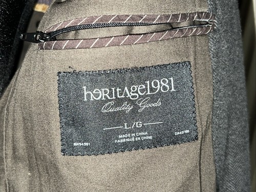 Giacca blazer lunga uomo Heritage 1981 top coat grigio GRANDE spina di pesce Forever 21 - Foto 7 di 11