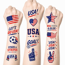4Th of July World Cup Soccer Stickers 2026 Temporary Tattoo Stickers for Face an