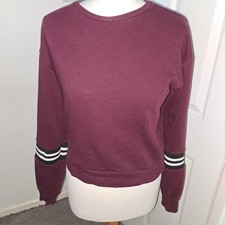 1 NEW LOOK burgundy long sleeve round neck sweatshirt, UK size 8