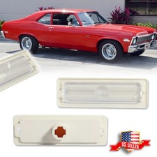For 1970-1974 Chevy Nova Clear Lens Front Rear Bumper Side Marker Lights 2pcs
