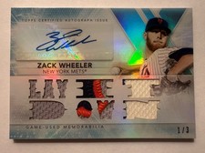 2015 Topps Triple Threads Zack Wheeler AUTO GAME-USED PATCH Sapphire #1/3 Mets