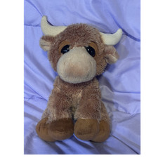 Aurora Brown Bull Plush Stuffed Animal w/ Horns, Small, 2010