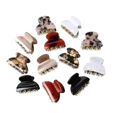 1.57 inch Floral Printed Small Acrylic Hair Claw Clips for Girls and Women,Pl...