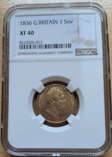 1836 NGC Graded King William IV 22ct Gold Sovereign An Equisite Coin