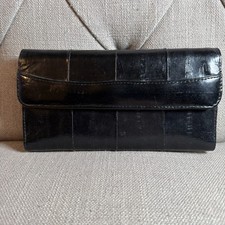 Eel Skin Vintage Clutch Wallet Genuine Leather