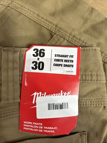 Milwaukee Arbeitshose - Straight Fit und Taschen - hellbraun Größe 36x30 - Bild 2 von 5