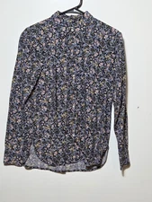 Ladies LOFT Floral Knit Blouse Cottage Core Small