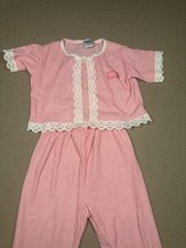 1990S  Vintage Oshkosh  B  gosh 6 Girls Pink And Lace Two Piece Pajamas