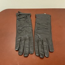 Worthington Black Leather Gloves Women  s Lined w/ Zipper Dress Gloves Sz Medium