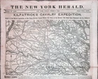 -Rare- 1864 -CIVIL WAR- NEW YORK HERALD NYC Newspaper - Richmond Map/Cavalry