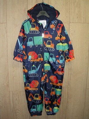 Muskat Jungen marineblau Fleece gefüttert Bagger Pfützenanzug Regenmantel Alter 4-5 110 cm