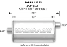 Magnaflow 11225 Muffler - 2-1/4 in Offset Inlet - 2-1/4 in Center Outlet - 14 x