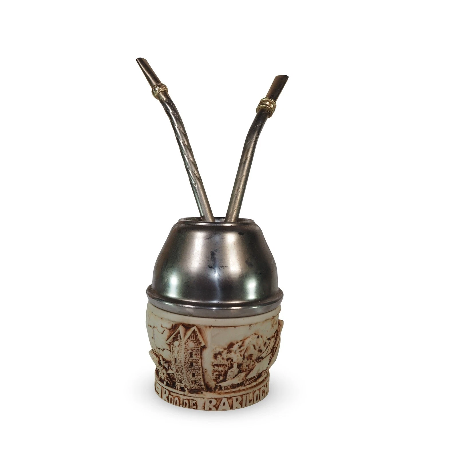 San Carlos de Bariloche Yerba Mate Gourd Set Argentine Souvenir