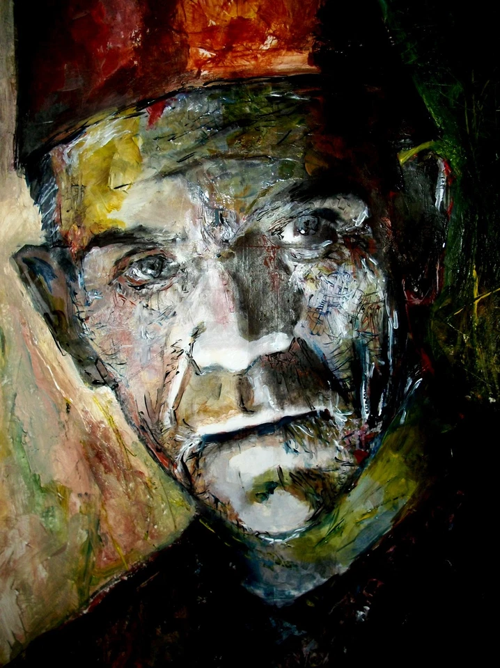 MARCELO NEIRA ENCARGADO ARTE ORIGINAL! RETRATO DE SINATRA ELVIS FREUD CON CERTIFICADO DE AUTENTICIDAD Foto 2 de 4