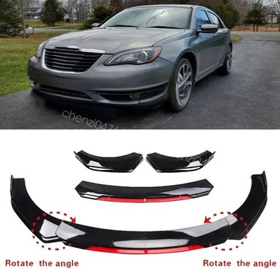 Front Bumper Lip Spoiler Splitter Gloss Black Red For Chrysler 200 300 Body Kit