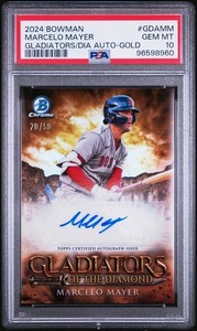 2024 Bowman Baseball Marcelo Mayer SSP Gold Gladiators Of The Diamond Auto 20/50