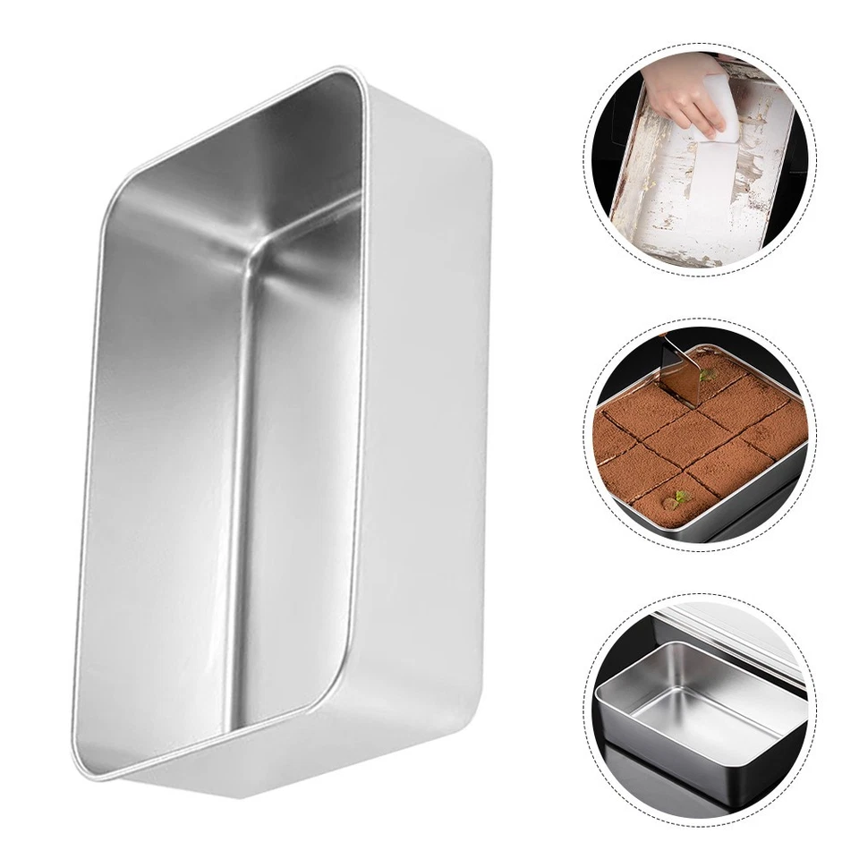 2 Pcs Tiefe Backpfanne Aus Rostfreiem Stahl Essenstablett Edelstahl - Bild 2 von 4