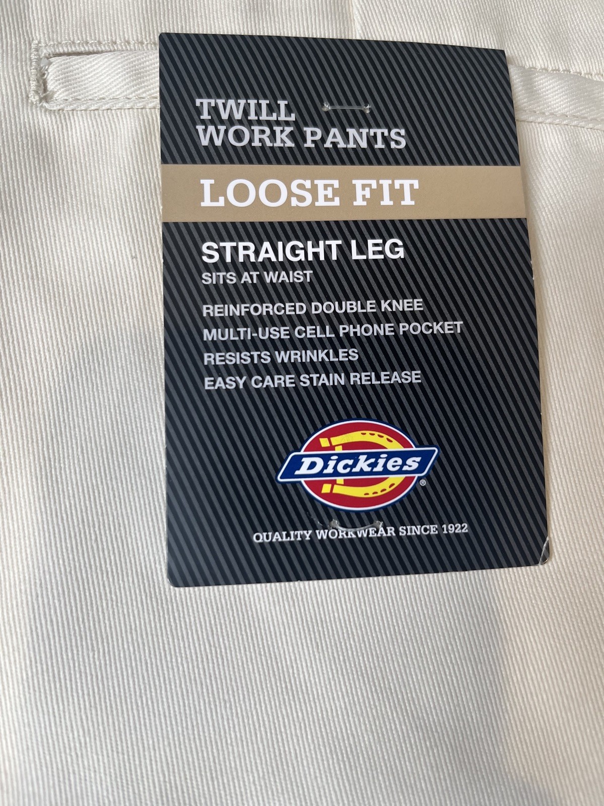 Dickies Work Pants Men's 30W 32L Off White Double Knee Loose Fit Twill RRP £70 image 9