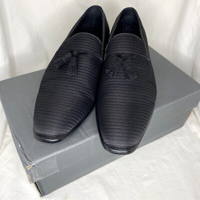 Stacy Adams Tazewell Black Textured Leather Lining Loafers Tassel Memory Foam Amazon.com | Stacy Adams Tazewell Plain Toe Slip-On Black 7  main image 3