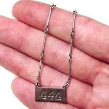 Silver Tone 444 Angels Love Support Guidance Luck Spiritual Guardian Necklace