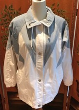 Women’s I.z.sport Windbreaker Jacket White & Blue Sz Small