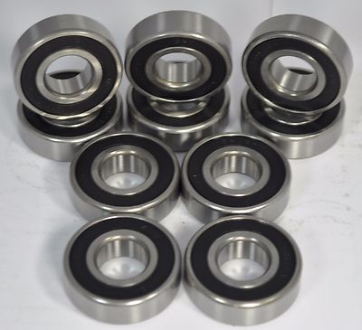 (Qty 10) 608-2RS C3 EMQ Premium Sealed Radial Ball Bearing, 8x22x7mm 