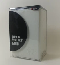 BCW Deck Vault WHITE LX 80 Deck Box holds 80 w/ Dice Tray 75 FREE MTG basic land