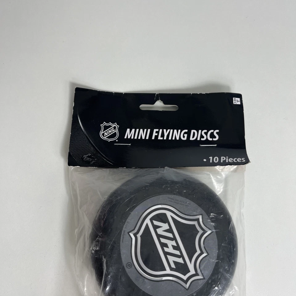 NHL Mini 4” Flying Disc Discs Black 10 Pack Amscan Sports NEW - Image 4 of 4