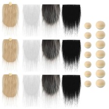 1 Set of Gnome Beards Crafting Faux Gnomes Beards with Wood Beads for Halloween