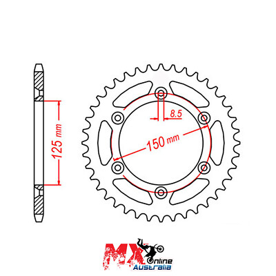 Mtx Rear Sprocket 52t For Ktm 620 Lc4 1998 520 Ebay Australia 