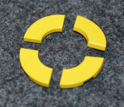 (4) 2x2 Yellow Smooth 1/4 Round Finishing Tile Bricks ~ New Lego Parts ~