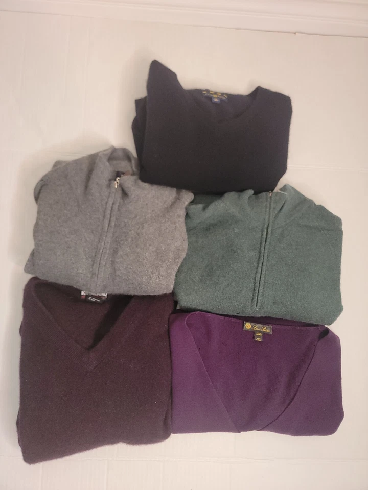 Lote de 5 Suéteres 100% CASHMERE Cortador Artesanal Lote Feminino/Masculino Loro Piana e Mais - Imagem 2 de 4