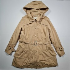 Hawke & Co Womens Coat Uk 16 Beige Long Lightweight Hooded Ladies Xl