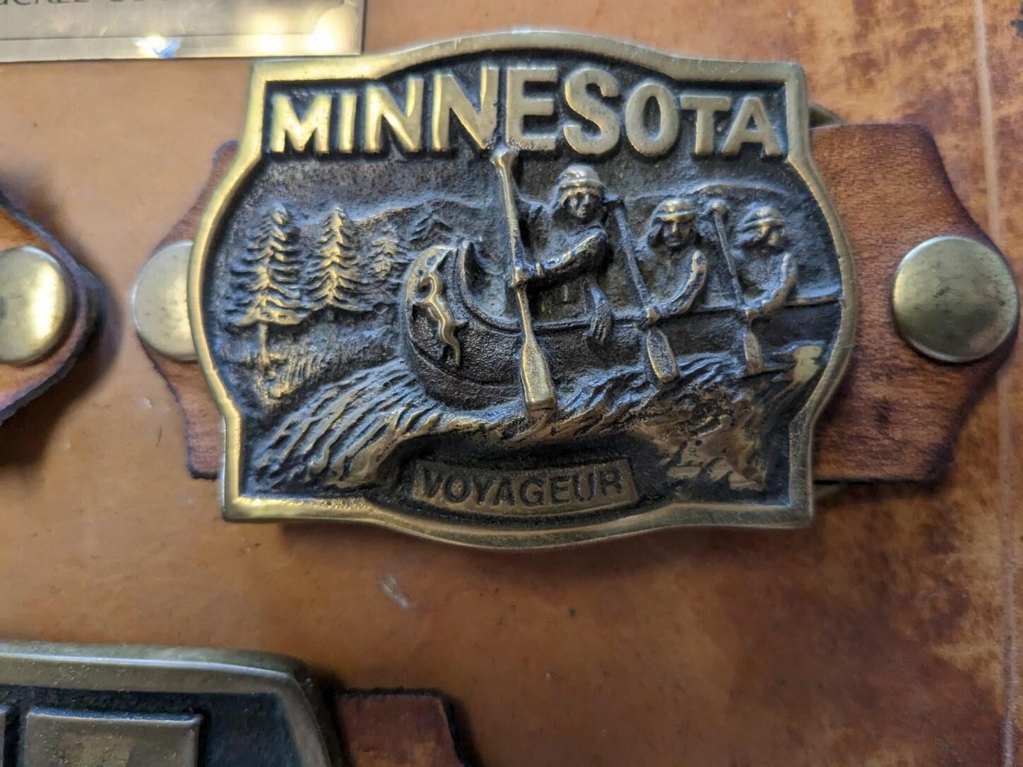 Four Commemorative Minnesota solid brass belt buc… - image 2