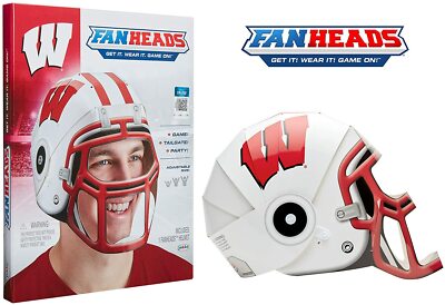 NEW NCAA Wisconsin Badgers Cardboard Football Helmet Adjustable for Child/Adult!