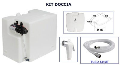 Kit Doccia Completo Per Barca E Camper - Serbatoio Autoclave, Accessori Nautici - Per Docce Mobili E Outdoor