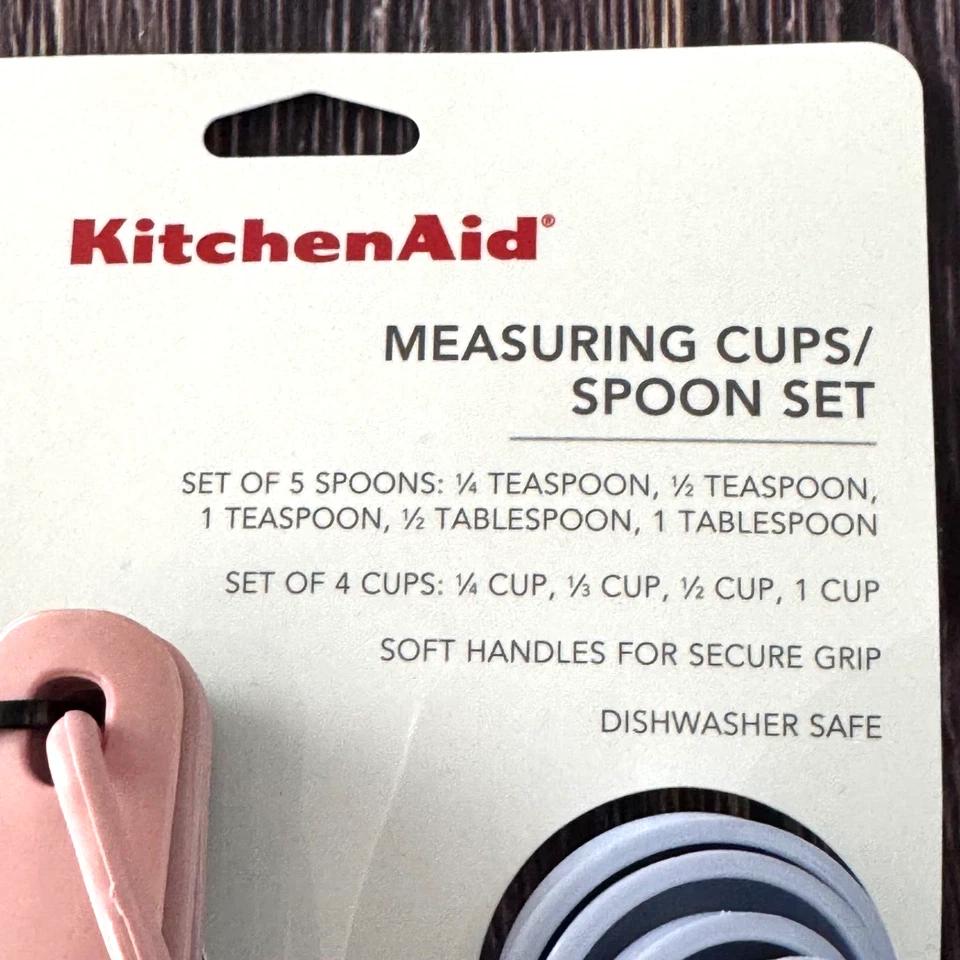 KitchenAid Measuring Cups Spoons Set Pink Lavender Cooking Baking Utensil - Image 2 of 4