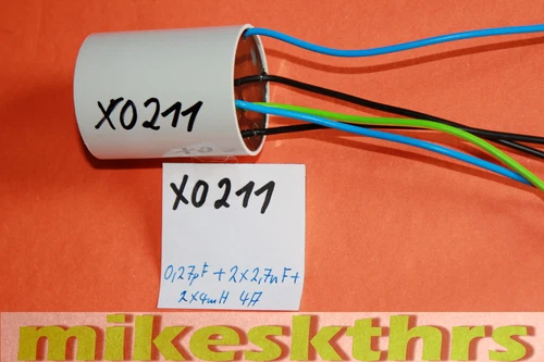 X0211 Entstörkondensator 0,27µF+2x2,7nF+2x4mH 250V Störschutzfilter 0,27uF+2,7n - Bild 1 von 1