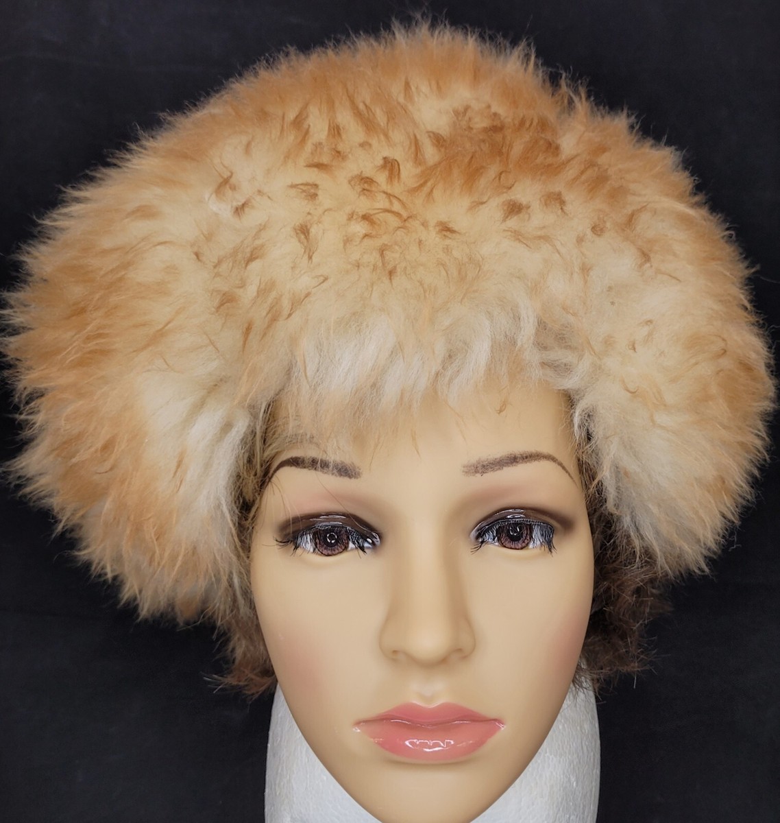 Vintage 70’s Genuine Tuscan Lamb Skin Fur Hat Headband Beanie Made In Italy Leather - TUSCAN LAMB FUR HAT - Gem main image 3