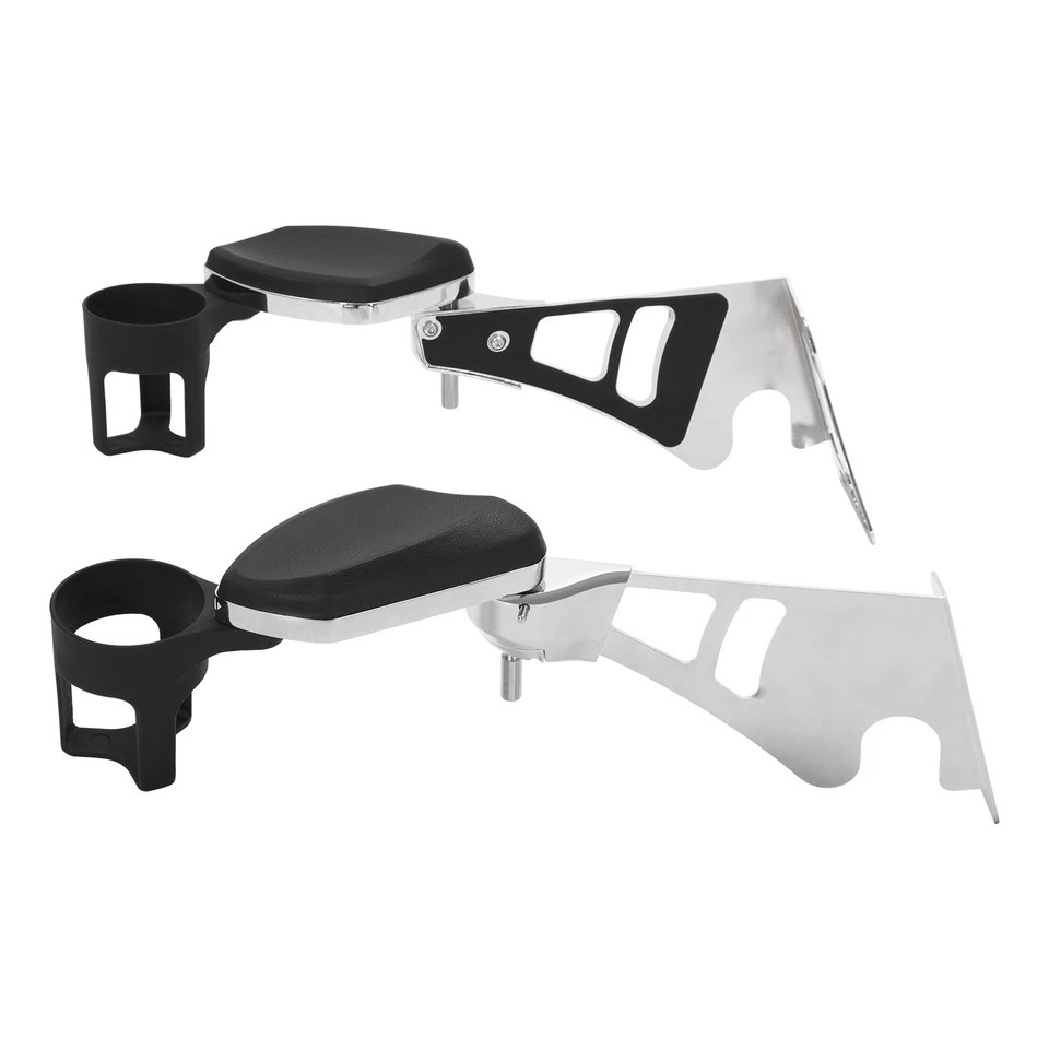 Passenger Armrests Arm Rests W/ Drink Holder Fit For Harley Electra Glide 97-13 - Image 3 of 4