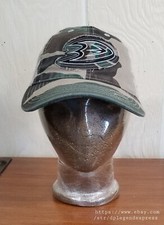 Anaheim Mighty DUCKS Hockey Giveaway Camo Mesh Back Distressed Adj. Hat Cap