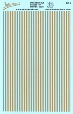 Bandes Décalcomanies Interdecal 1,0mm Couleurs Différentes 119x79mm - Neuf, Pour Customisation