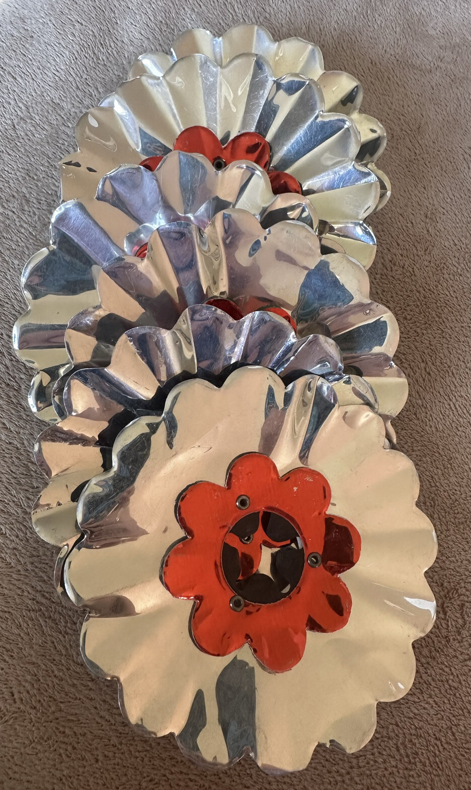 Lot Of 37 Vintage Aluminum Foil Christmas Tree Light Reflectors Mixed